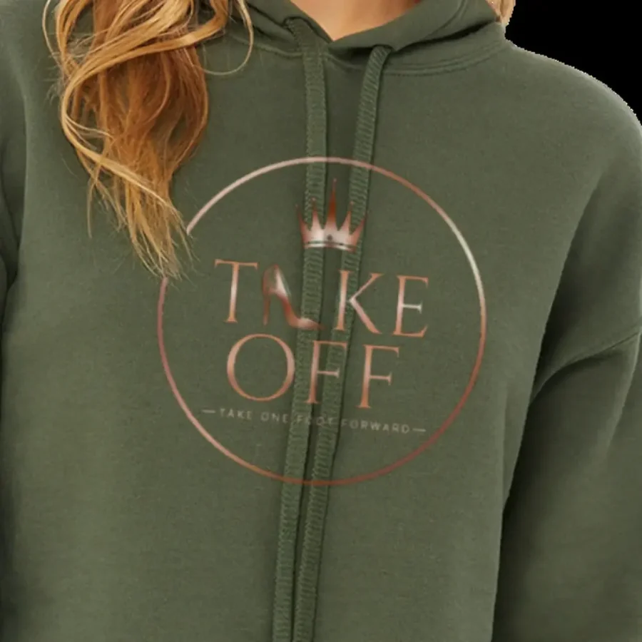 Signature Cropped Hoodie, Olive